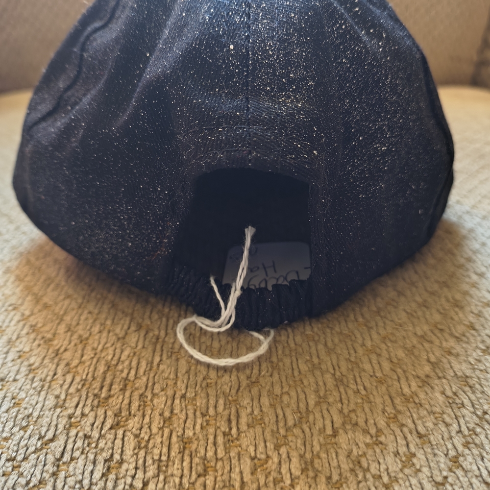 Black Snowman Cap with Beaded Detail - Picture 2 of 2